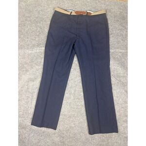 Farah Mens Navy Blue Polyester Rayon Dress Pants Belt Loops Classic Fit 38x30